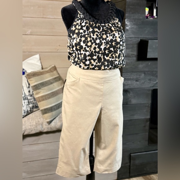 2 Pair Chico's Perfect Stretch Shorts - 1 pair Black, 1 pair Beige - Picture 7 of 14